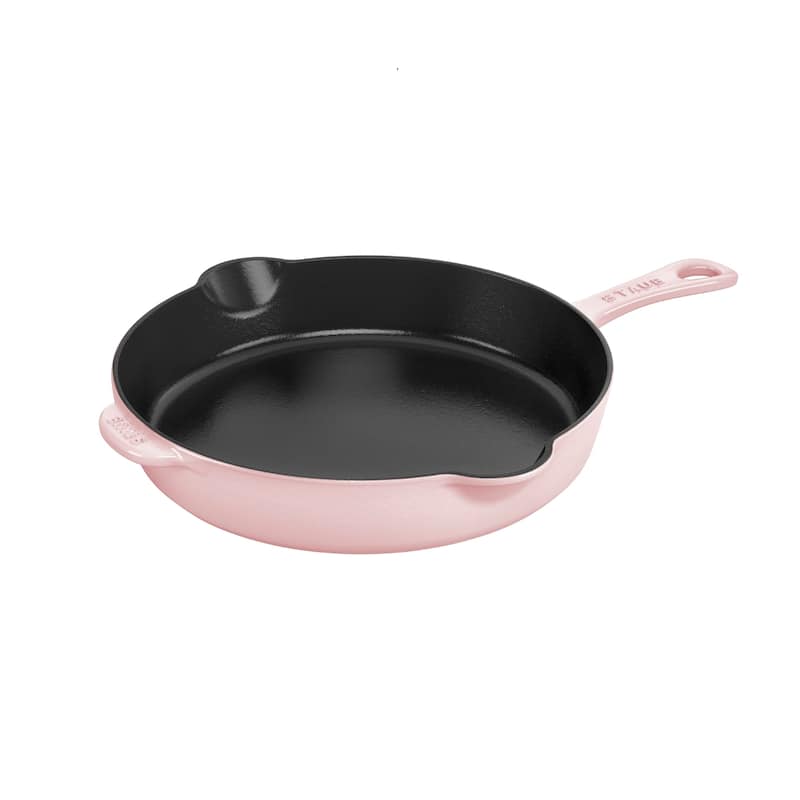 STAUB Cast Iron 8.5-inch Traditional Deep Skillet - Pink Peony