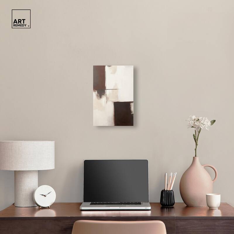 Burgundy and Beige Canvas by Art Remedy, Gallery Wrapped