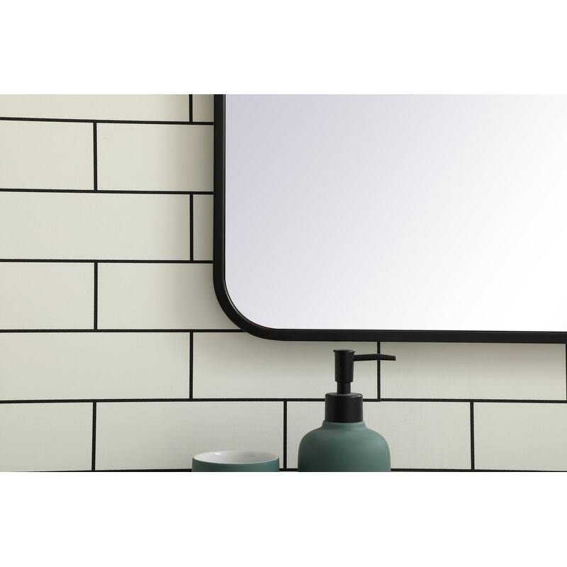 Ezra Soft Corner Metal Rectangular Mirror