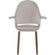 preview thumbnail 52 of 56, Set of 2 Organic Upholstered Fabric Modern Armchairs with Dark Walnut Brown Wooden Legs for Dining Room Office or Accent Chair