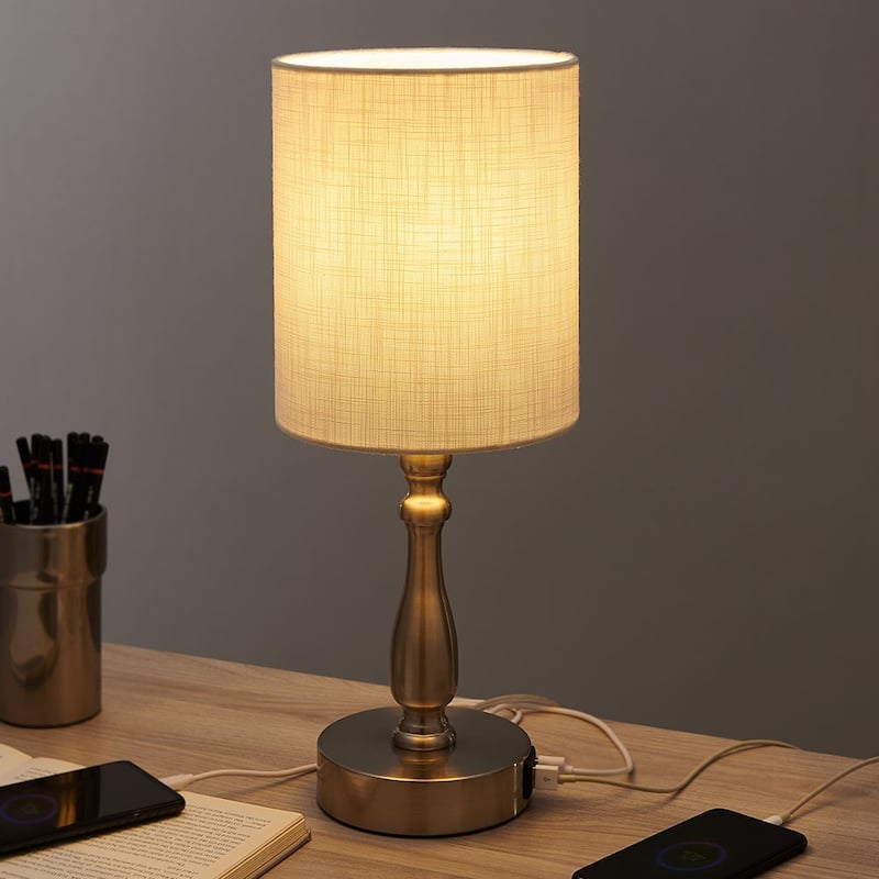 3-Way Dimmable Touch Control Small Table Lamp with USB Port