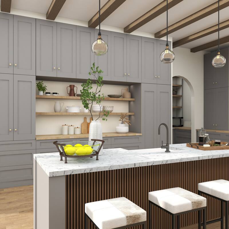 Clear Tempered Glass Kitchen Serving Bowl with Brown Metal Base