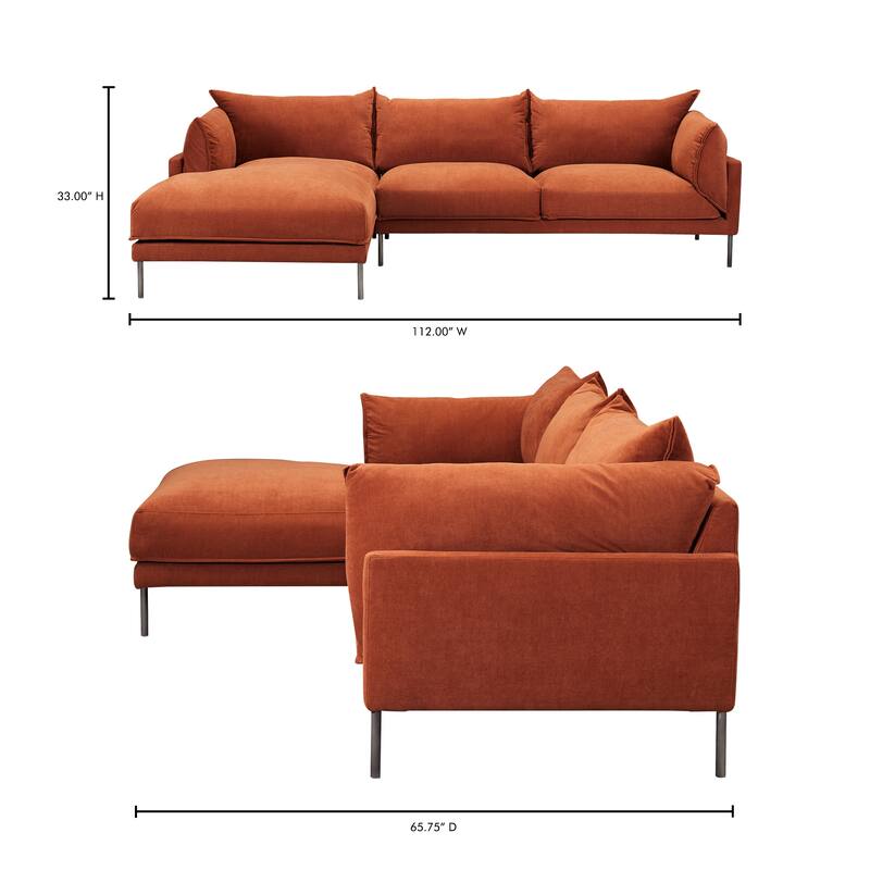 Aurelle Home Modern Deep Seat Chaise Sectional