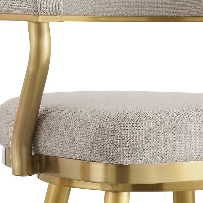Justin Upholstered Bar or Counter Height Chair Swivel Barstool with Arms