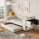 preview thumbnail 3 of 26, Twin Upholstered Bed with Storage and Twin Trundle,USB Charging Ports,French Velvet,With Pull Out Beds