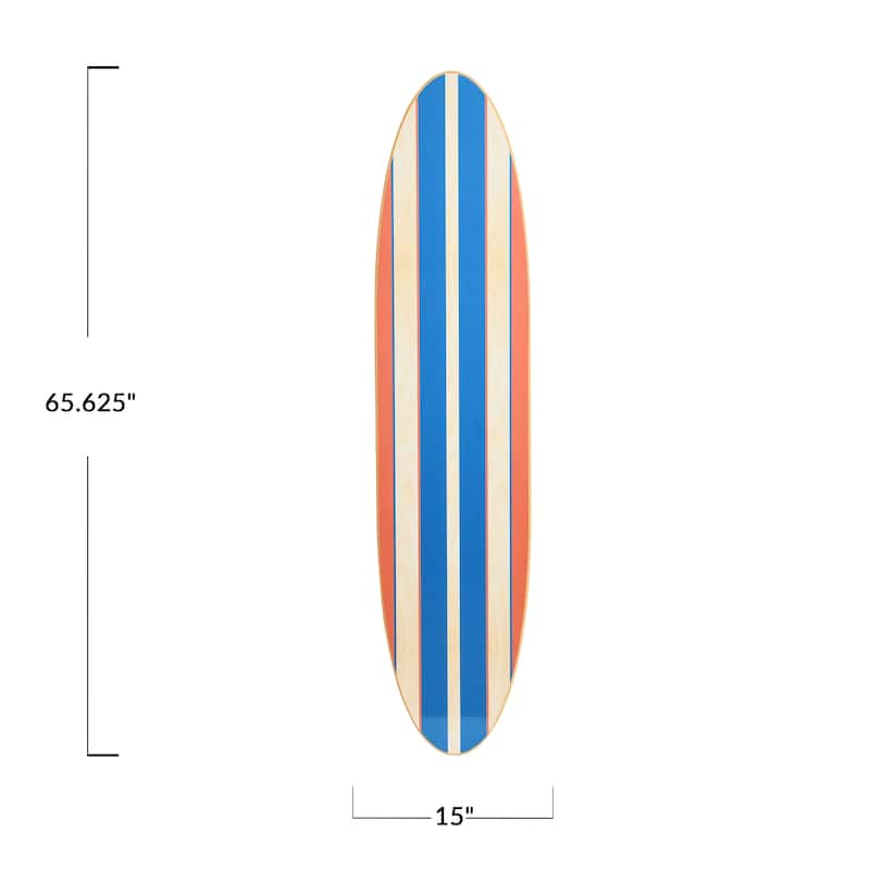 Lacquered Wood Surfboard Wall Décor (Hangs Vertical or Horizontal)