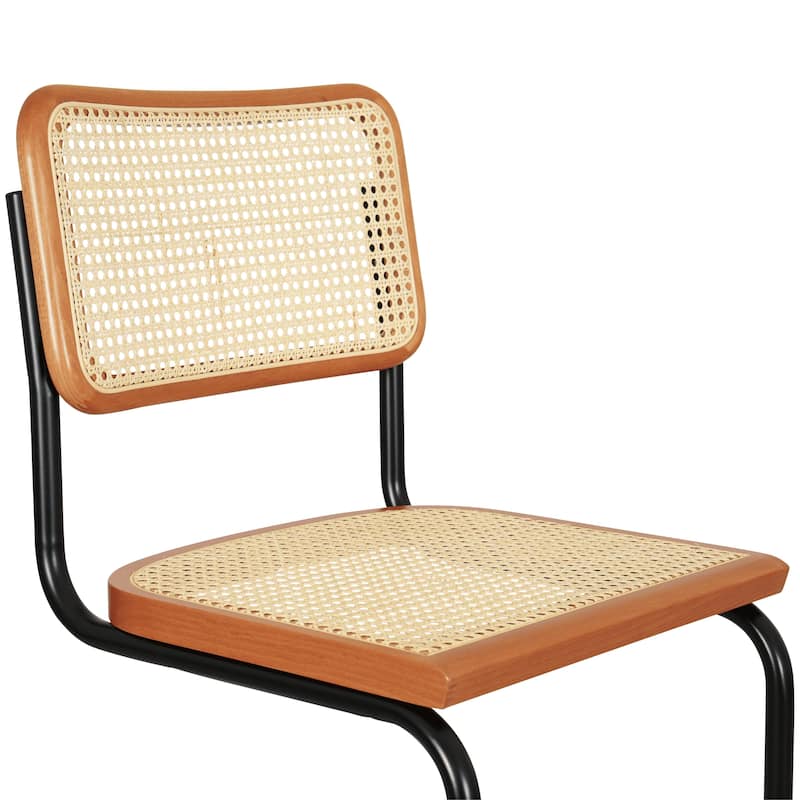 Breuer Chair Company Marcel Breuer Cesca Cane Cantilever Side Chair w/ Black Steel Frame (Various Wood & Cane Colors)