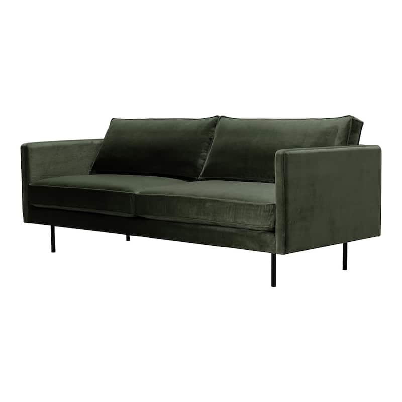 Aurelle Home Majestic Scandinavian Modern Velvet Sofa - Green