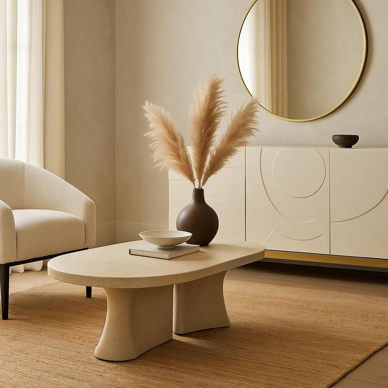 Wooden Geometric 3 Door and 1 Interior Drawer Sideboard - White - Roche River Decor - 19"W x 68"L x 32"H