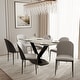 preview thumbnail 2 of 17, Voren 7-Piece Dining Set 55-Inch Rectangular Sintered Stone Dining Table and 6 Upholstered Chairs with Gold Base