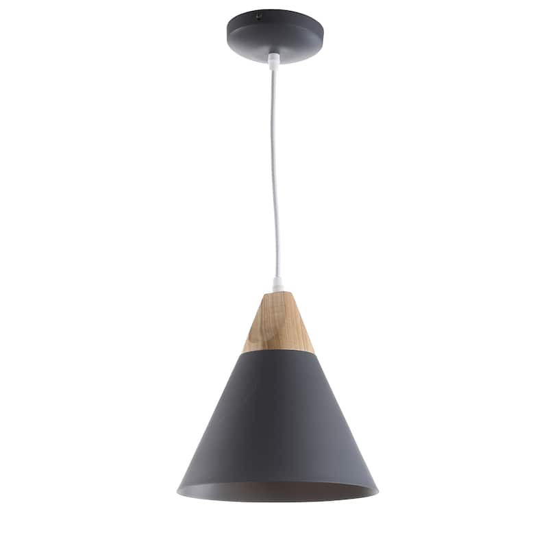 SAFAVIEH Lighting Taimi Adjustable 1-Light Led Grey Pendant - 10"x10"x12.9-84.9" - 10Wx10Dx85H