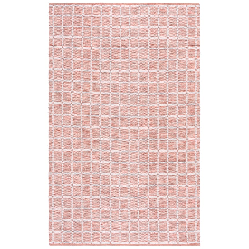 SAFAVIEH Handmade Montauk Huldis Casual Cotton Rug - 6' x 9' - Orange/Ivory