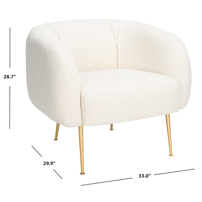 SAFAVIEH Couture Griseldis Stone Polyester Blend Accent Chair - 33" W x 30" D x 29" H - 33Wx30Dx29H