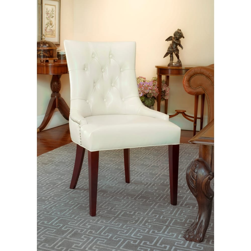 SAFAVIEH Adrianna Putty Grey Dining Chair - 22" W x 24" D x 36" H - 22"W x 24"D x 36"H
