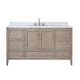 preview thumbnail 50 of 68, Avanity Everette Bath Vanity with Carrara White Natural Marble Top 61" Double Sink - Gray Oak