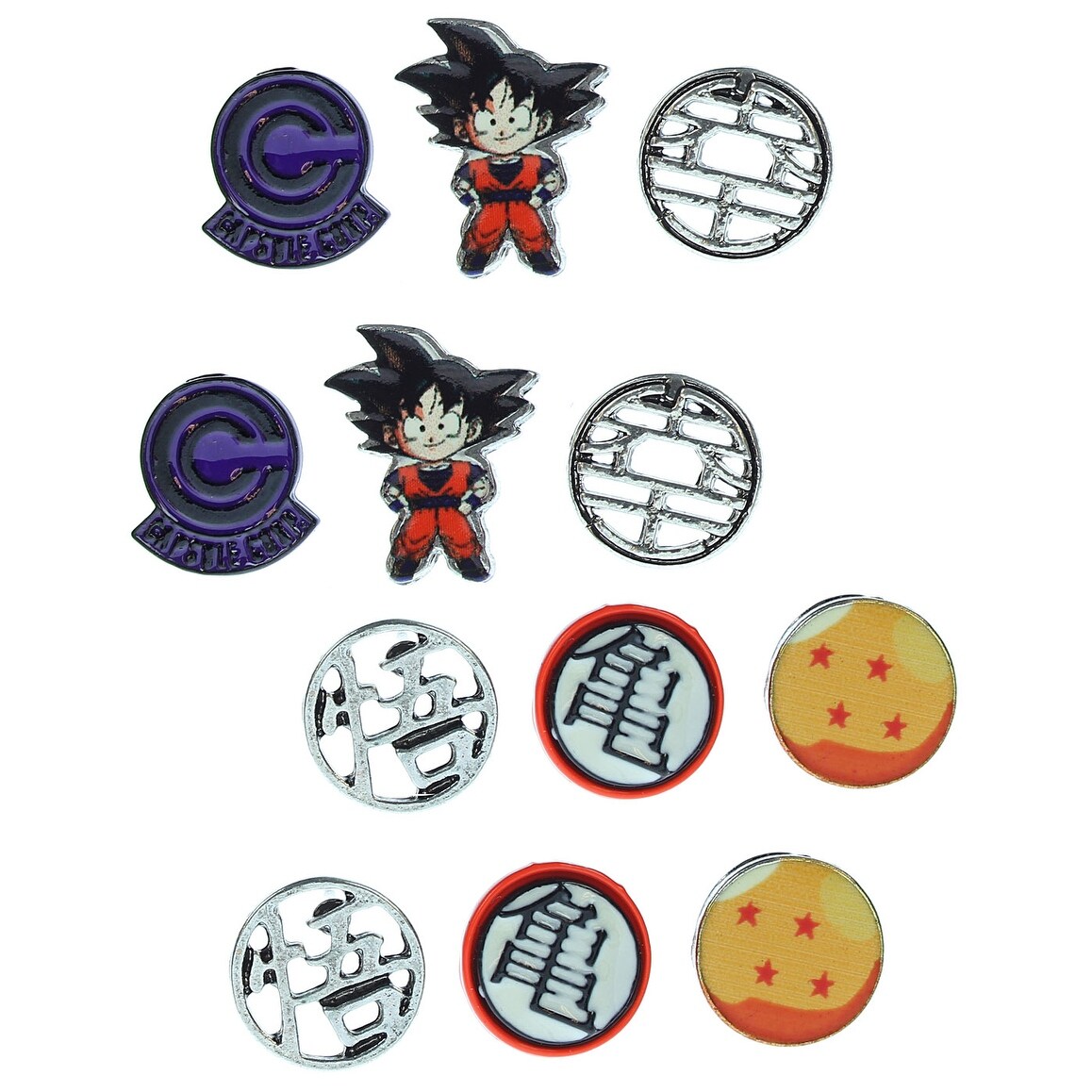 Shop Dragon Ball Z Anime 6 Pack Stud Earring Set Overstock