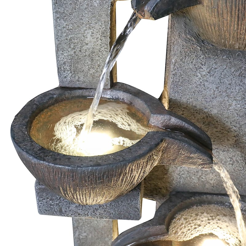 5-Tier Outdoor Water Fountain w/ Lights Water Feature