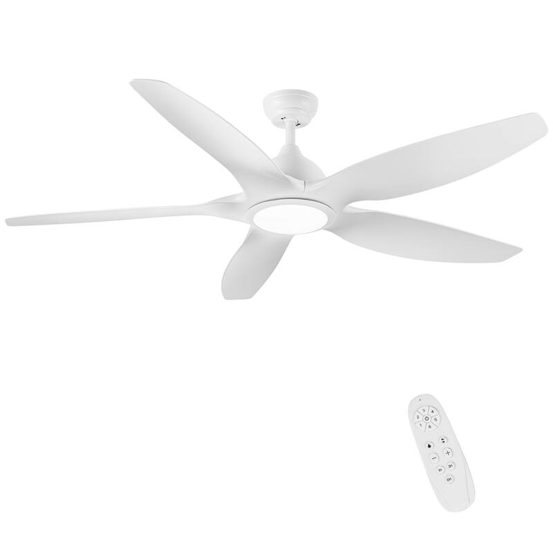 Ceiling Fan with LED Light, 6-Speed Remote Control Reversible Fan with 3-Color Light Settings & Downrod Mount