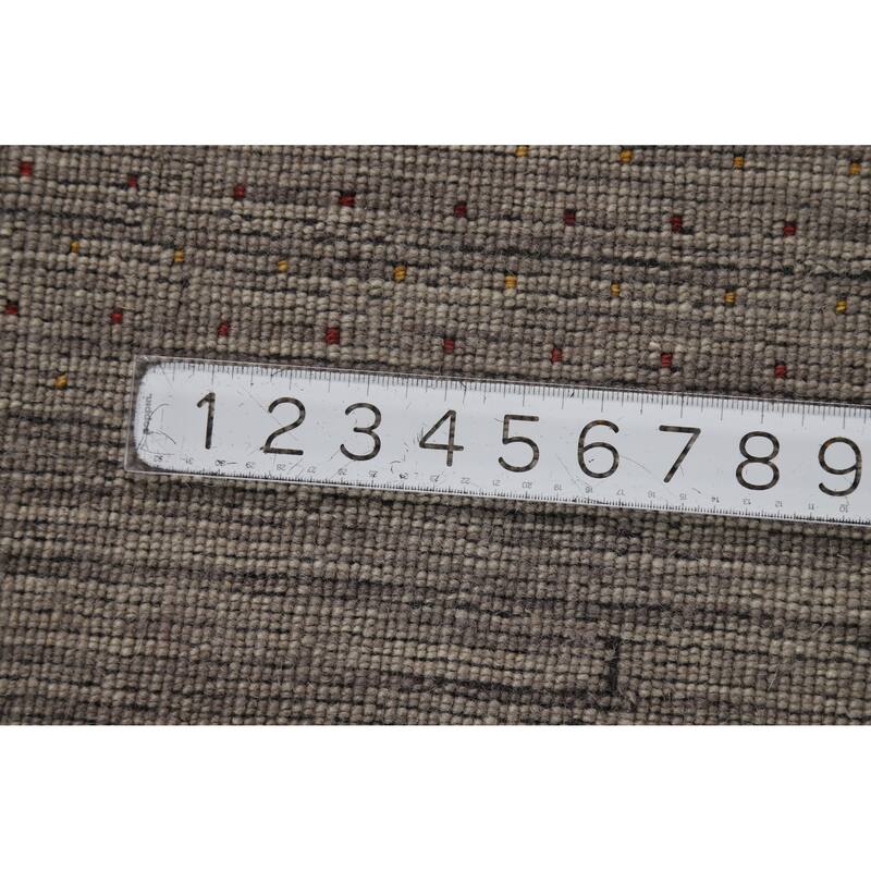 Hand Knotted Oriental 100% Wool Carpet Tribal Stripe Greys & Charcoal Gabbeh Area Rug - 8' 0'' X 5' 4''