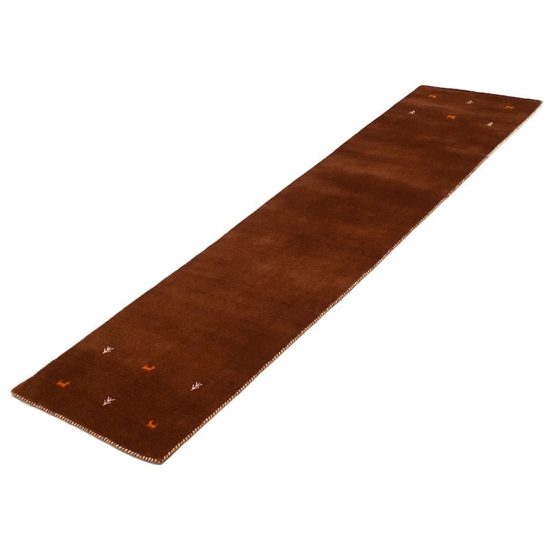 Kashkuli Gabbeh Brown Rug 2'9" x 11'0" - 2'9 x 11'0