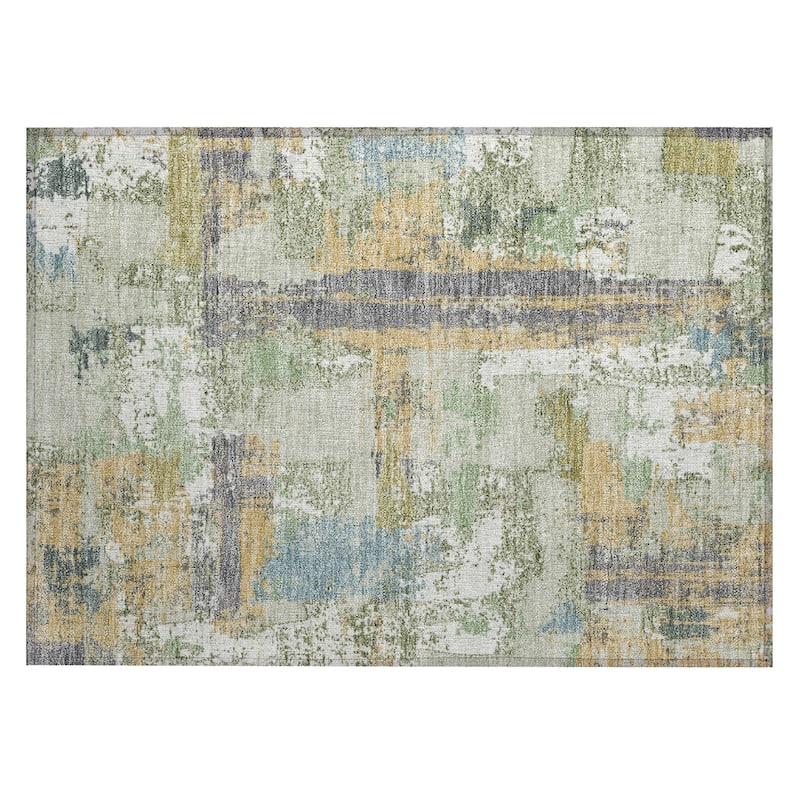 Machine Washable Indoor/Outdoor Casual Contemporary Chantille Rug