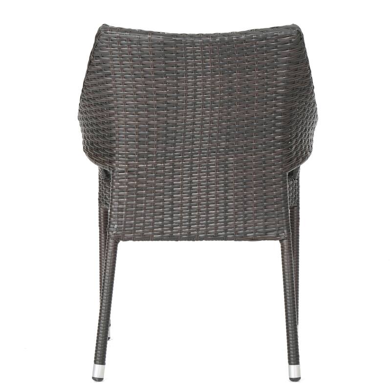 Laurent Outdoor 5 Piece Acacia Wood and Wicker Dining Set by Christopher Knight Home