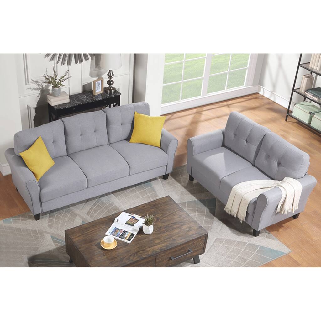 Elegant Polyester Living Room Sofa Set