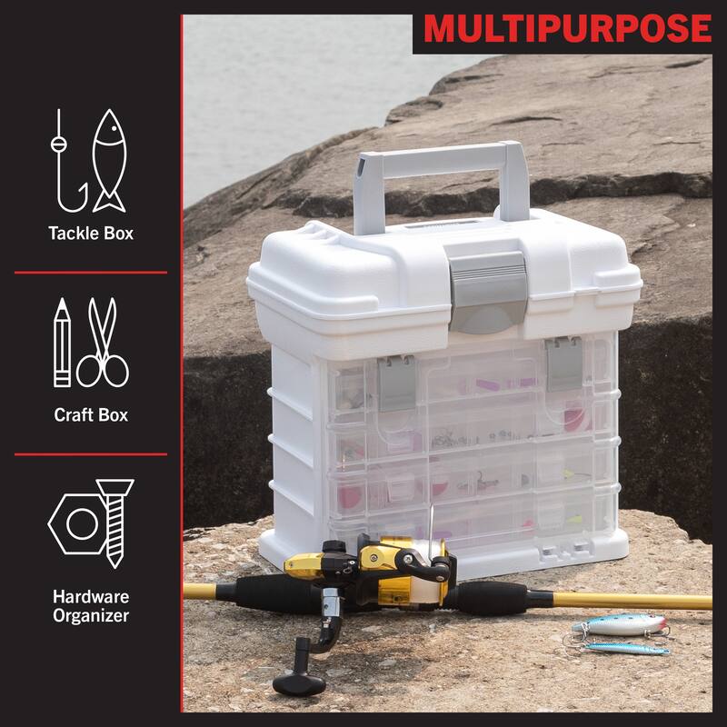 Portable Tool Box - Small Parts Organizer with Drawers and Customizable Compartments for Hardware, or Crafts by Stalwart