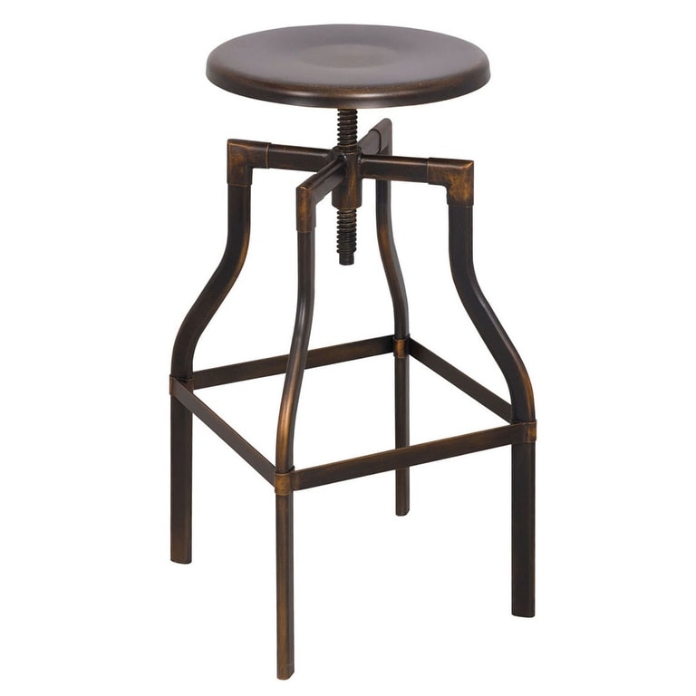 Arena Antique Copper Adjustable Stool with Swivel Bed Bath