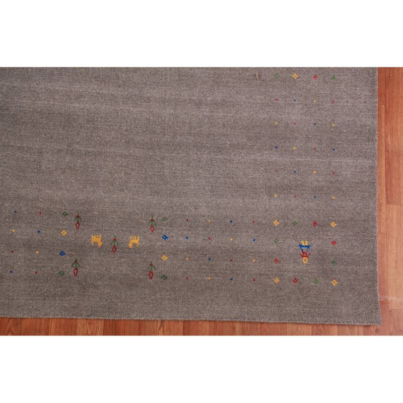 Tribal Gabbeh Indian Area Rug Handmade Bedroom Wool Carpet - 8'0" x 9'10"