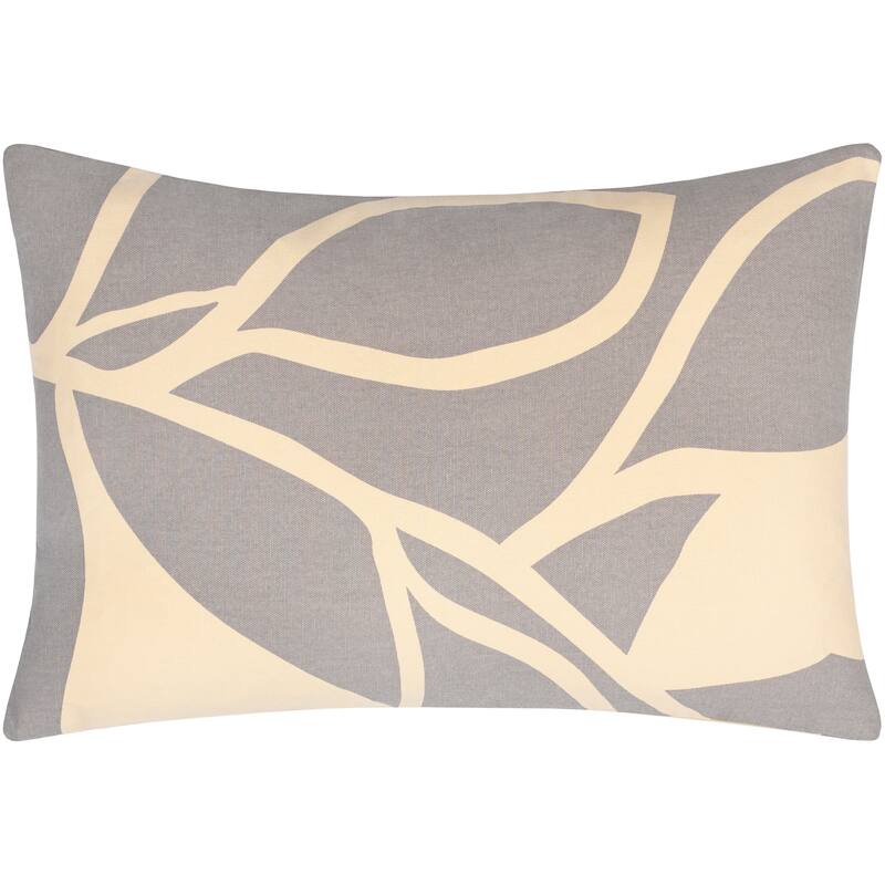 Artistic Weavers Fionn Nature-Inspired Abstract Throw Pillow - 13"H x 20"W - Down - Gray