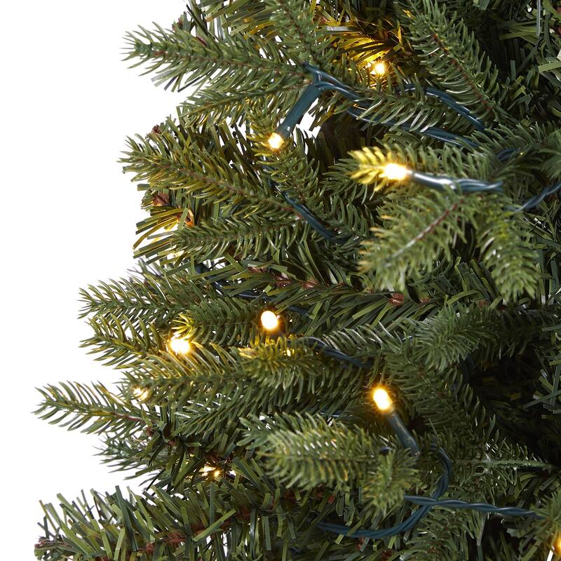 5' Pre-Lit Vermont Fir Artificial Christmas Tree, Clear LED Lights - 5 Foot