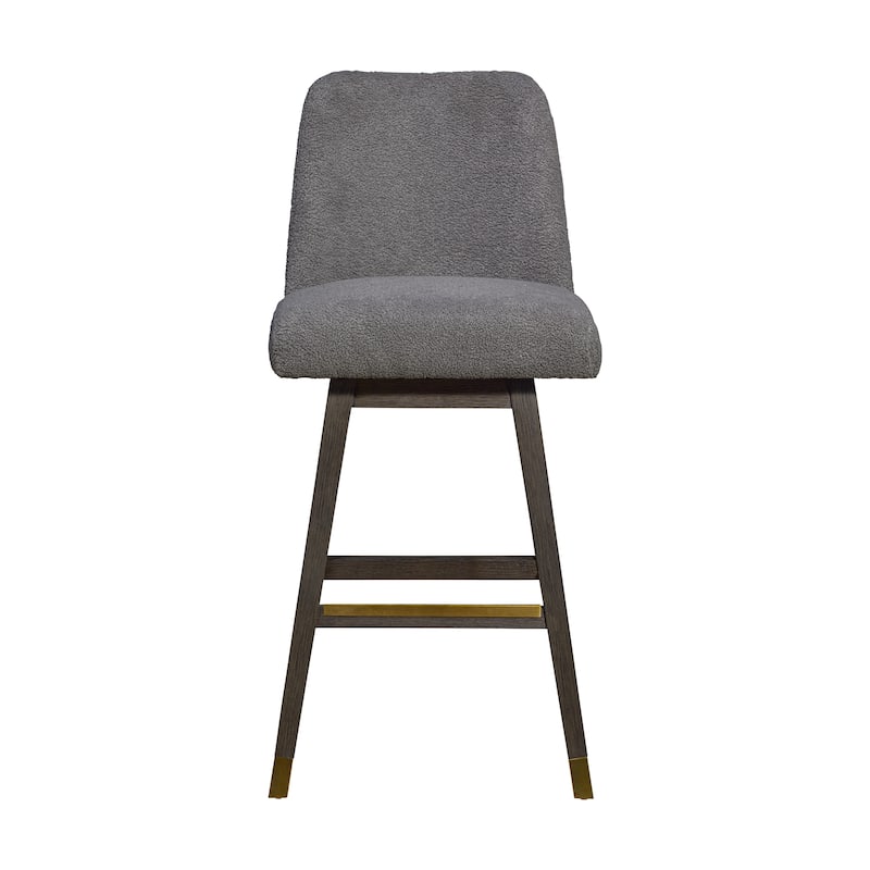 Amalie Upholstered Bar Stool, Swivel Counter Chair with Solid Wood Frame