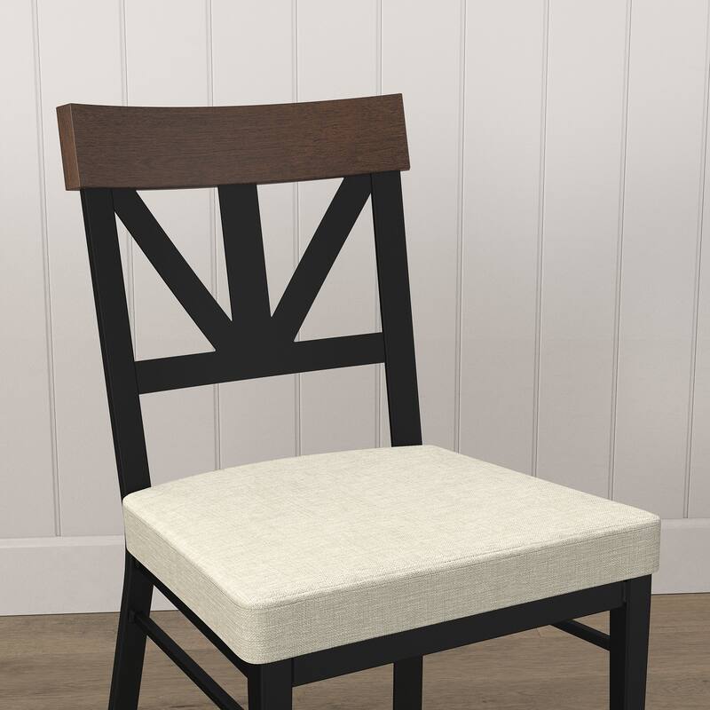 Amisco Clark Dining Chair with Solid Wood Accent and Metal Legs