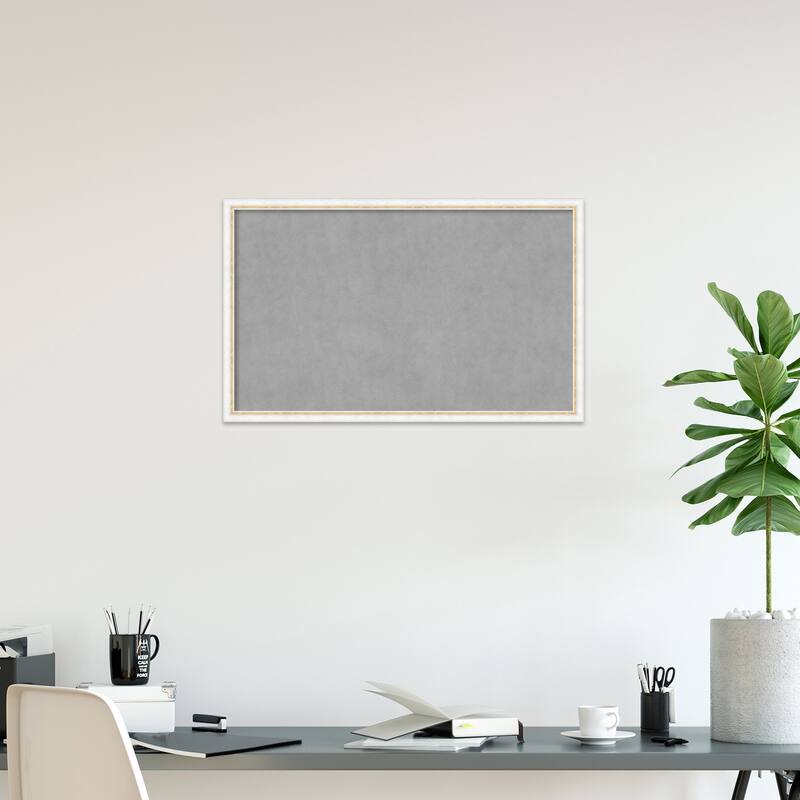 Amanti Art Morgan White Gold Framed Magnetic Board