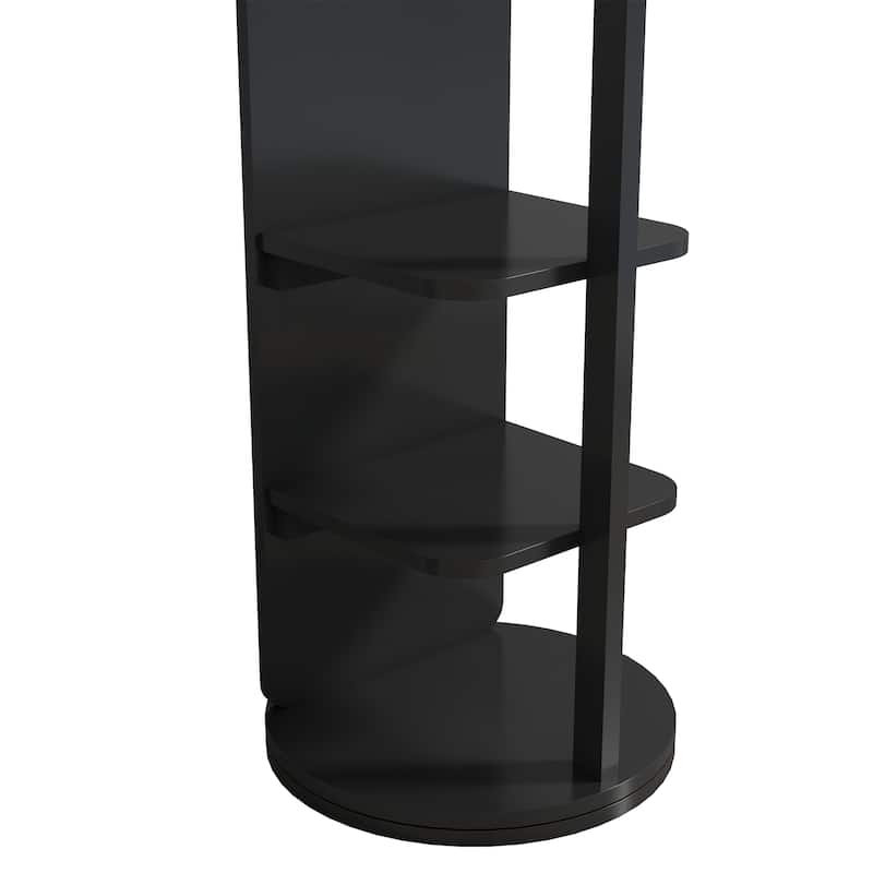 360°Rotating Multifunctional Coat Rack with Full Length Mirror and Hook