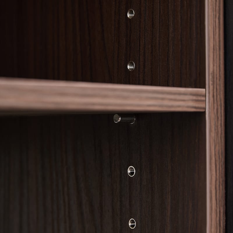 Roomfitters Set of 2 Storage Cabinets, Multifunctional Buffet Sideboards with Adjustable Shelves for Kitchen, Black & Walnut
