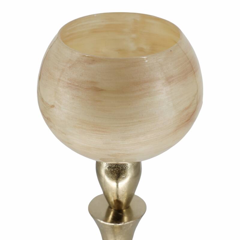 Glass Metal Goblet Votive Candle Holder - White, 20 in. - 20.0"