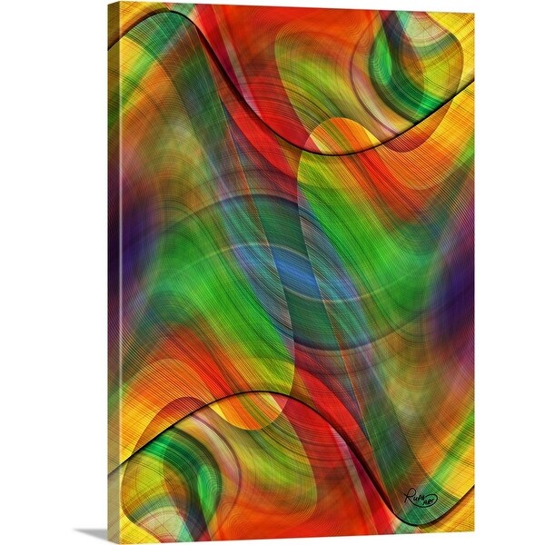 "Curvy Layers Dark" Canvas Wall Art