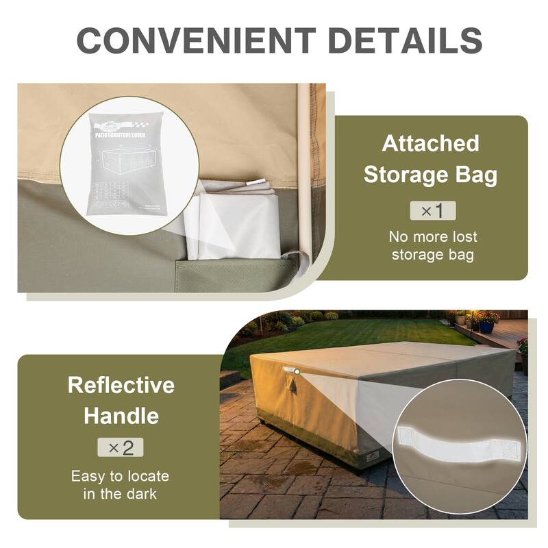 Aoodor Heavy Duty Outdoor Rectangular Furniture Set Cover