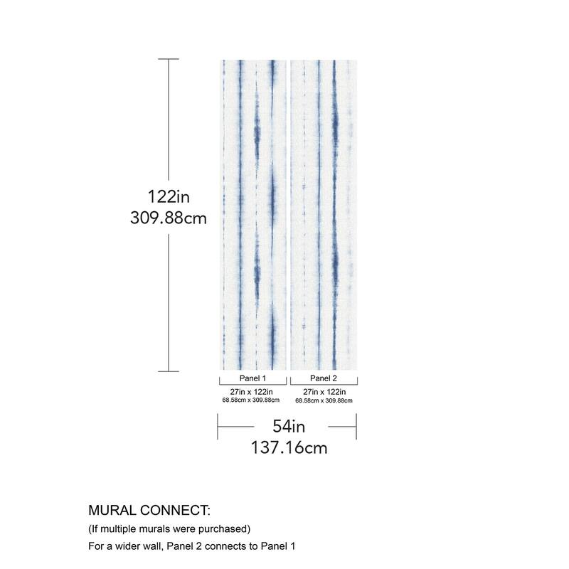 REMIX Walls by Katie Hunt Hello Shibori Denim Blue Wall Mural