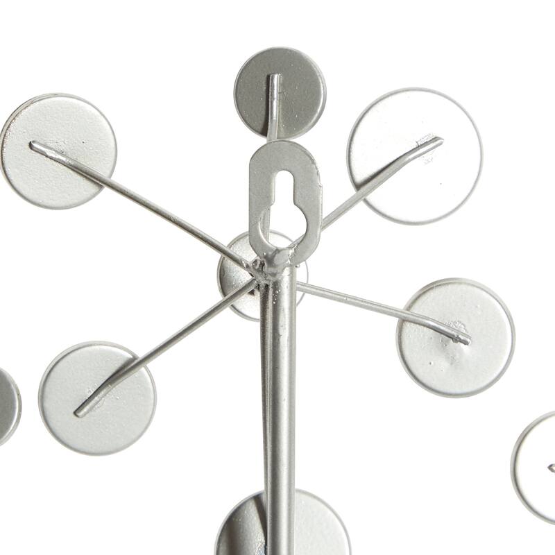 Metal Starburst Wall Decor with Crystal Embellishment - Silver - Roche River Decor