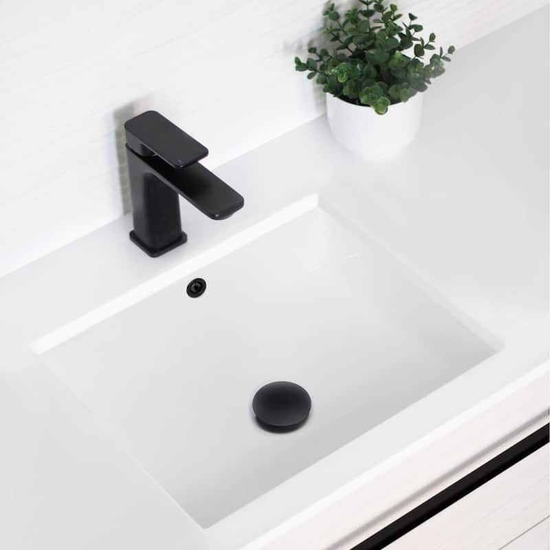 STYLISH 19 inch Rectangular Undermount Porcelain Bathroom Sink with 2 Overflow Finishes - White