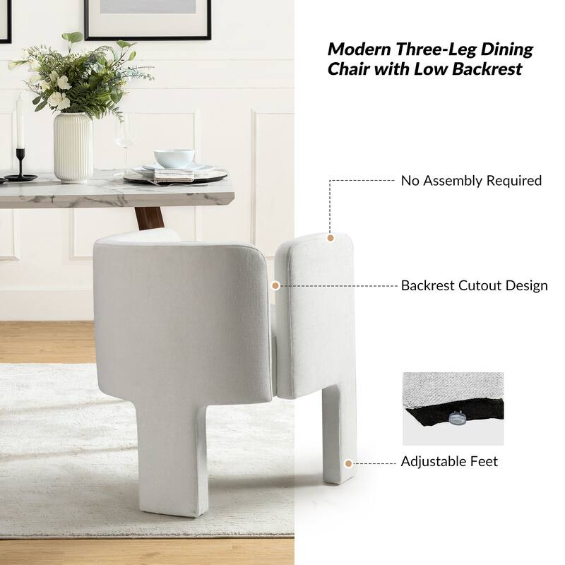 Friedrich Modern Left-facing Cutout Dining Chair with Three-legged Design Set Of 4 By HULALA HOME