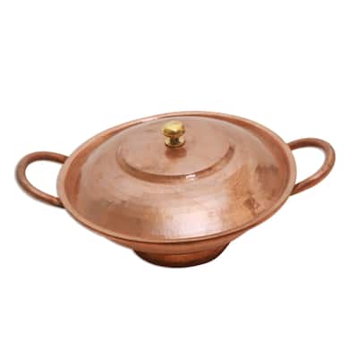 Novica Handmade Warm Glow Copper Serving Bowl