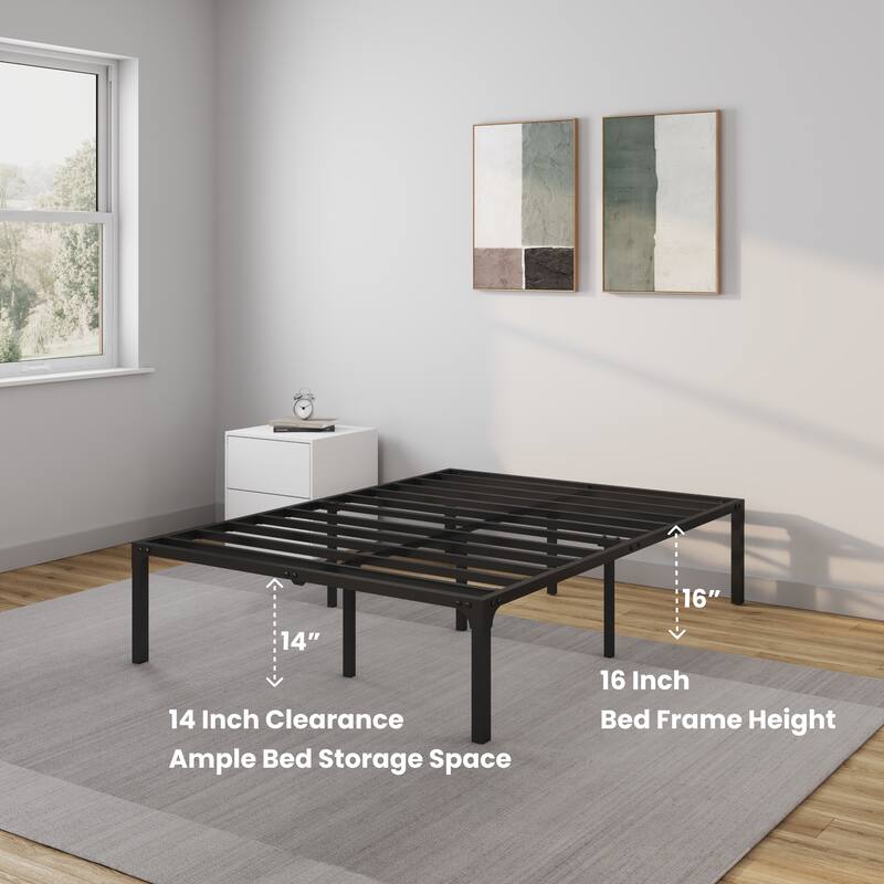 NapQueen ZETA 16 Inch Height Metal Platform Bed Frame