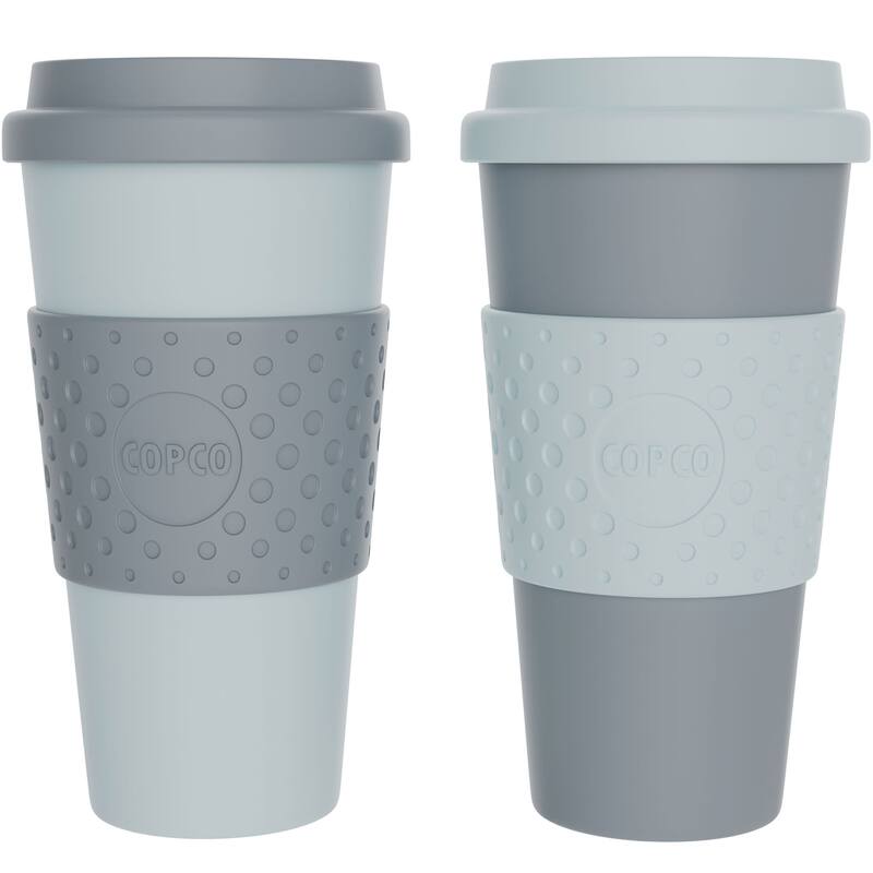 Copco Acadia To Go 16 oz Travel Mug Set of 2 - 16 oz - Aqua/Gray
