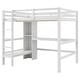 preview thumbnail 11 of 22, Full Size Loft Bed with Storage Shelves and Desk, Multi-functional Kids Bed Frame with Open Bookcase