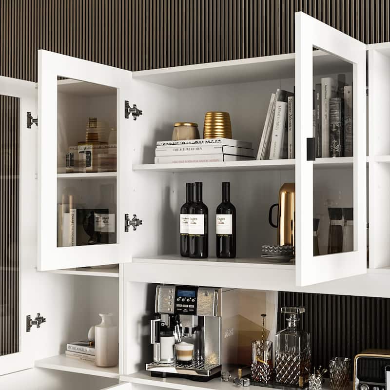 Timechee Combined Bookcase Kitchen Cabinet Display Cabinet Pantry