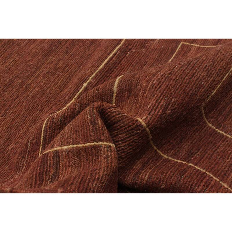 ECARPETGALLERY Flat-Weave Natural Brown Wool Kilim - 2'5 x 9'4